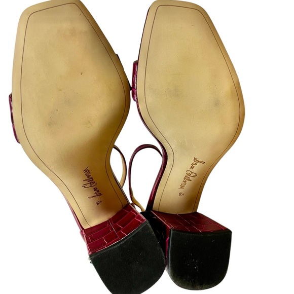 Sam Edelman Daniella Berry Squared Toe Ankle Strap Block Heeled Sandals - Sz 8.5 - Picture 10 of 10